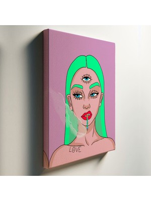 Mervolia Pop Art Temalı  Deccal Kız Tablo TBL792