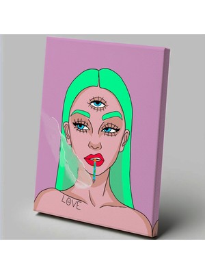 Mervolia Pop Art Temalı  Deccal Kız Tablo TBL792