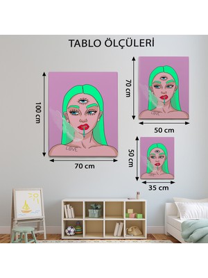 Mervolia Pop Art Temalı  Deccal Kız Tablo TBL792