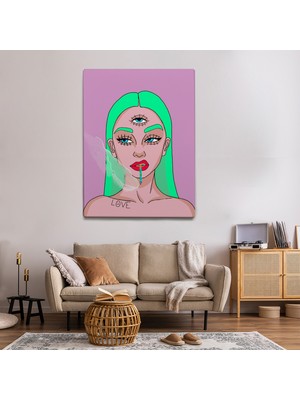 Mervolia Pop Art Temalı  Deccal Kız Tablo TBL792