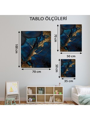 Mervolia Gold Temalı  Mavi Mermer Tablo TBL589