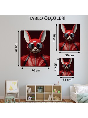 Mervolia Hayvan Temalı  Kırmızı Tavşan Tablo TBL90