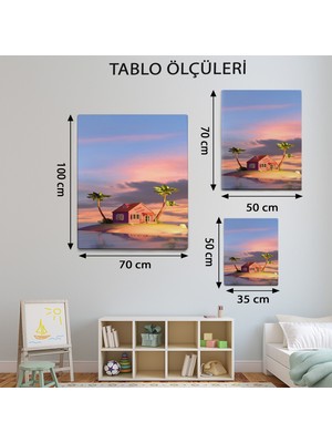 Mervolia Minimalist Temalı  Ada Evi Tablo TBL357