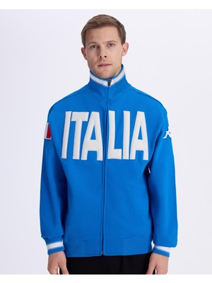 Kappa Authentic Eroi Jkt Italia Erkek Mavi Regular Fit Fermuarlı Eşofman Üstü