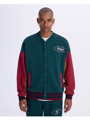 Kappa Authentic Franz Bomber Erkek Yeşil-Kırmızı Comfort Fit Mont