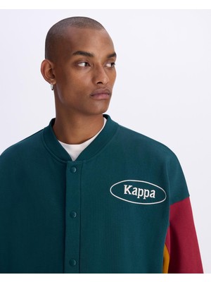 Kappa Authentic Franz Bomber Erkek Yeşil-Kırmızı Comfort Fit Mont