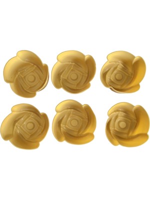 Pink Rose  Sarı 12 Li Silikon Mini Gül Kek Kalıbı,muffin Kalıbı, Airfryer Kalıbı -12 Adet