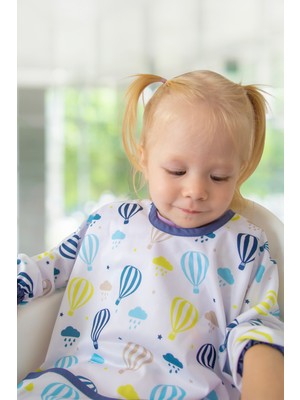 Babyjem Baskılı Blw Kollu Mama Önlüğü Balon Desen