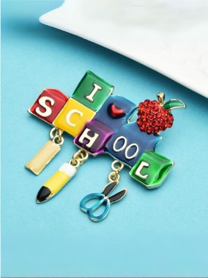 Punky Store Öğrenciler ve Öğretmenler Için I Love School Broşu