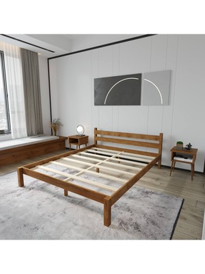 Renazzo Letto Ceviz Ahşap Karyola