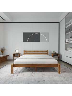 Renazzo Letto Ceviz Ahşap Karyola