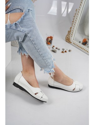 Osso Hakiki Deri Beyaz Kadın Comfort Ayakkabı 221177101