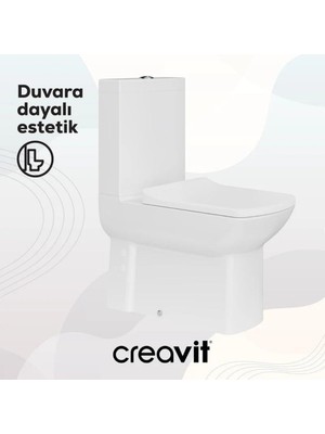 Creavit LR360 Duvara Sıfır Kanallı Klozet, Creavit Yavaş Kapak