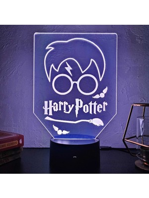 Lerad-Lazer Art Harry Potter 3D Gece Lambası. 16 Renk+Dokunmatik ve Uzaktan Kumandalı Işık.