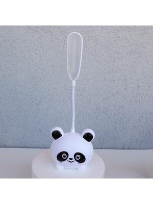 Piraye Gift Panda Şeklinde Kalem Traşlı Şarjlı Masa Lambası