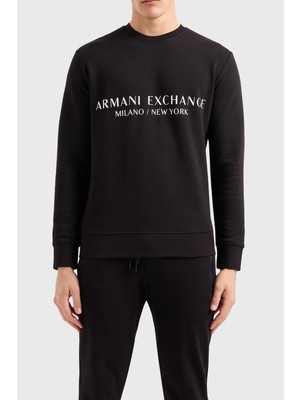 Armani Exchange Baskılı Pamuk Bisiklet Yaka Sweat Erkek Sweat 8NZM88 Zjkrz 1200