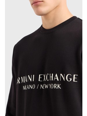 Armani Exchange Baskılı Pamuk Bisiklet Yaka Sweat Erkek Sweat 8NZM88 Zjkrz 1200