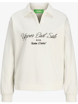 Jjxx Jxpallas Kadın Beyaz Sweatshirt 12262669-BLANCDEBLANC