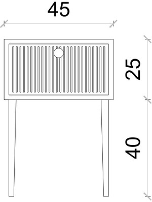 Enwood Canopus Mdf Safir Meşe Ahşap Ayaklı Tek Kapaklı Komodin