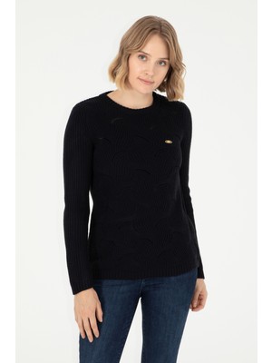 U.S. Polo Assn. Kadın Lacivert Bisiklet Yaka Kazak 50293054-VR033