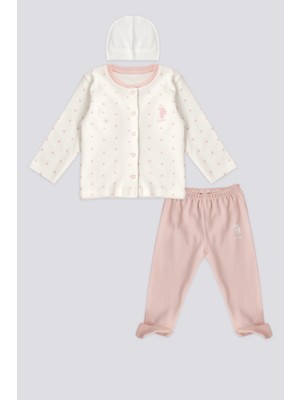 U.S. Polo Assn. Kız Bebek Krem Pijama Takım 50303661-VR071