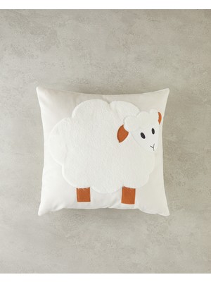 English Home Lam Bebe Dekoratif Kırlent 45x45 cm Ekru