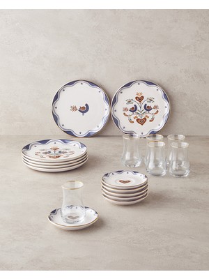 Blue Vista Seramik Pasta Seti 18 Parça 6 Kişilik Lacivert