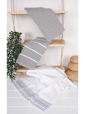 Baveno Home  Pamuk 3'Lü 50x70 Cm Mutfak Havlu & Havlu Seti Saphir