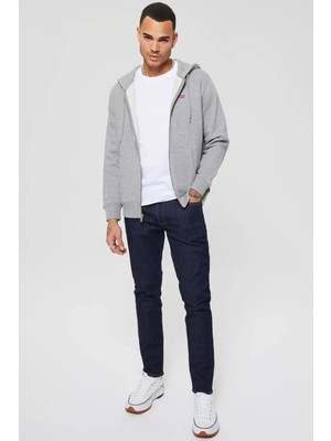 Levi's Original Kapüşonlu Fermuarlı Erkek Gri Sweatshirt - A7770-0003