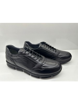 Tardelli Tardelli 4378 Siyah  Deri Yumuşak Ortopedik Taban Erkek Ayakkabı