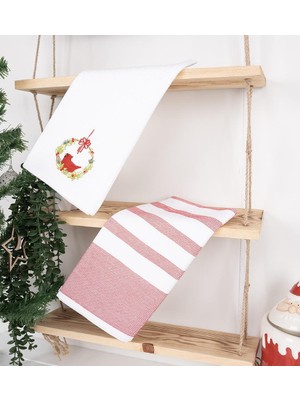 Baveno Home  Pamuk 2'Li 50x70 Cm Pike Desenli Mutfak Havlu Seti Baveno Home