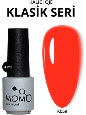 Momo Professional Kalıcı Oje K059 Canlı Nar Çiçeği Renk 4 ml Uzun Süreli Kullanım İçin