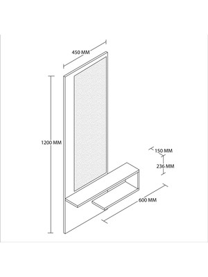 Mezza Lıne Duvar Aynası Dresuar Sağ