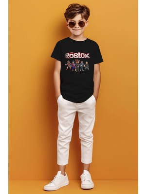 Roblox Baskılı Oyun Temalı Erkek Çocuk T-Shirt