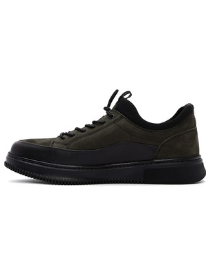 Derimod Erkek Haki Bağcıklı Nubuk Casual Sneaker 24WFD6761V3