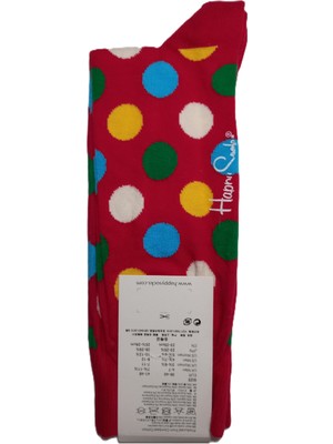 Happy Socks Özel Seri Unisex Jumbo Puantiye Desenli Kırmızı Renkli Çorap