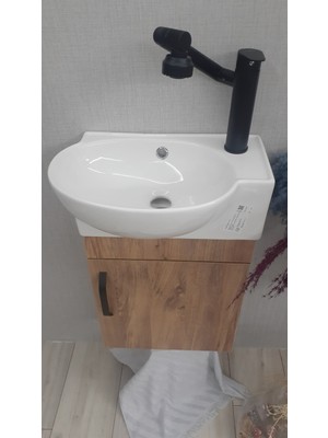 28*45 AdaGrup TEAK Mini Lavabo ve Banyo Dolabı