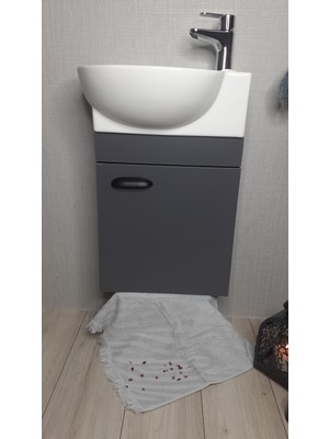 28*45 AdaGrup ANTRASİT Mini Banyo Dolabı ve Lavabo