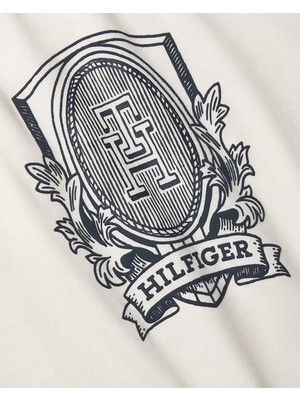 Tommy Hilfiger Kadın Slım Raglan Crest C-Nk Ss T-Shirt-Beyaz