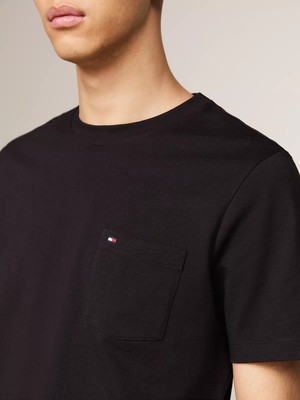 Tommy Hilfiger Erkek Pocket Tee T-Shirt-Siyah