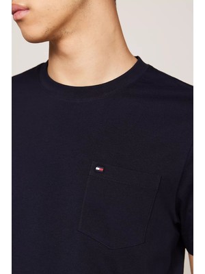 Tommy Hilfiger Erkek Pocket Tee T-Shirt-Lacivert