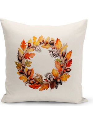 Bertille Home Sonbahar Serisi Çift Tarafı Dijital Baskılı  8'li Kırlent Kılıfı Seti (Halloween Autumn Cushion Cover)