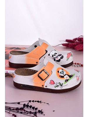 Azizsahinshoes 3001 Sevimli Panda Ortopedik Yumuşak Taban Anatomik Terlik