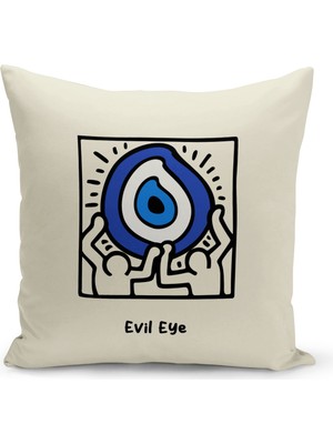 Bertille Home Nazar Serisi Çift Tarafı Dijital Baskılı  8'li Kırlent Kılıfı Seti  (Evil Eye Cushion Cover Set)