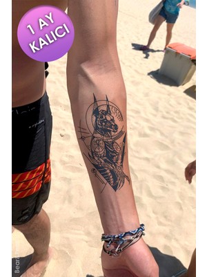 BP Tattoo 1 Ay Kalıcı Tattoo Annubis Dövmesi Doberman Geçici Dövme