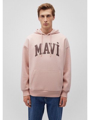 Mavi Logo Baskılı Kapüşonlu Pembe SWEATSHIRT067149-71150