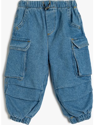 Koton Jogger Kot Pantolon Rahat Kesim Beli Lastikli Kargo Cep Detaylı Pamuklu