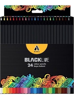 Adel Blackline 24'lü Uzun Kuru Boya Kalemi Renkli Çizim Seti Sanatçılar İçin