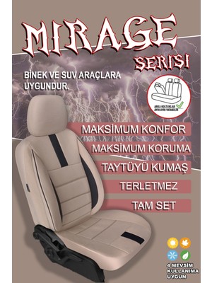 Jet Garaj Ford Kuga Uyumlu Koltuk Kılıfı Mirage Serisi - Bej