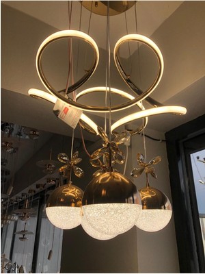 Hilalsan Modern Gold LED Avize 7751G 120 cm - 50 cm